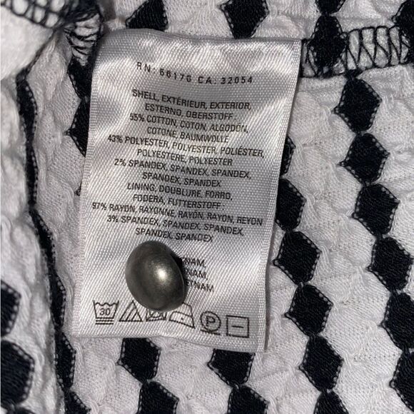 Anthropologie Maeve Rewind Black White Striped Cut Out Fit Flare Dress Size 8 - Picture 3 of 4